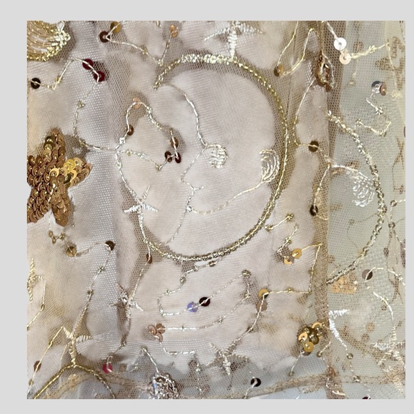 Torrid Women's Tank Top 6X Sparkly Champaign Rose Gold Mesh Overlay Lined - Picture 6 of 16